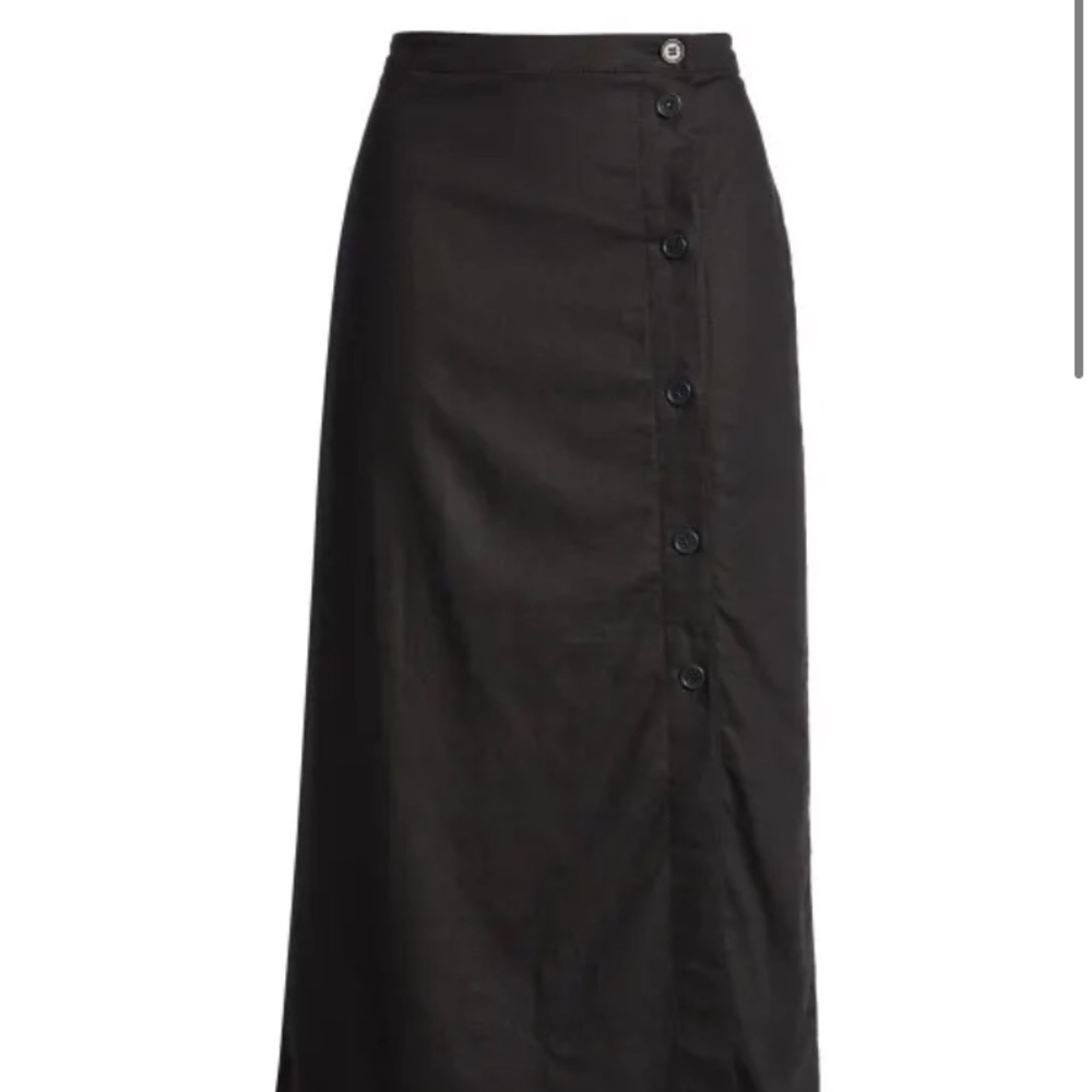 Treasure & Bond Linen Blend Midi Skirt - Picture 2 of 15